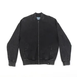 Snowflake washed men’s zip up french terry jacket