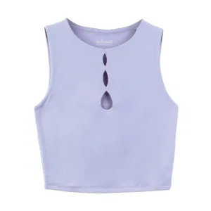 Women’s hollow-out sleeveless crop tank top