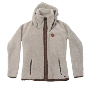 Women’s full zip high collar coral fleece hoodie