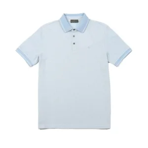 Double mercerized logo embroidered Men’s Jacquard Pique Polo shirt.